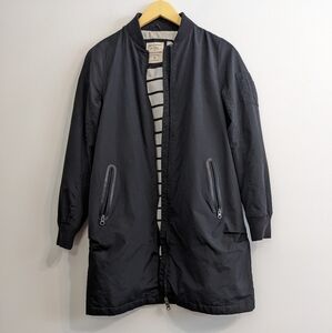 Giordano Long Lightweight Jacket with Striped Lining | Medium | Black | GUC